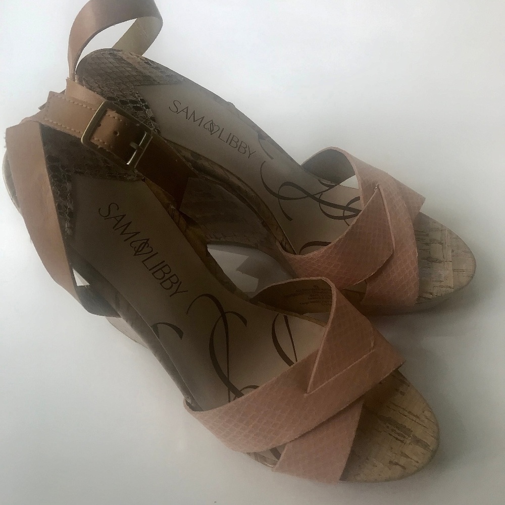 Womens Wedge Sandal with Ankle Strap Coral Size